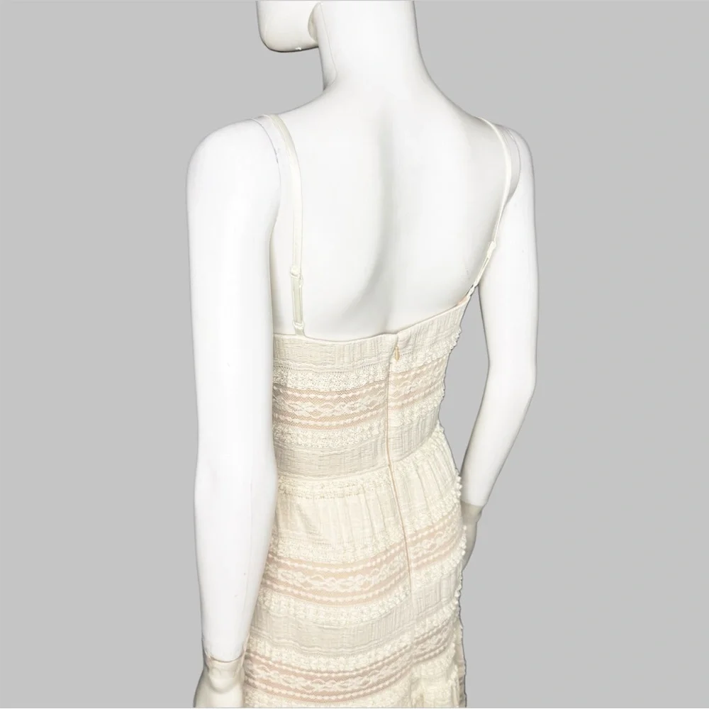 Eliza J Cream Lace Inset Detail Maxi‎ Sun Dress